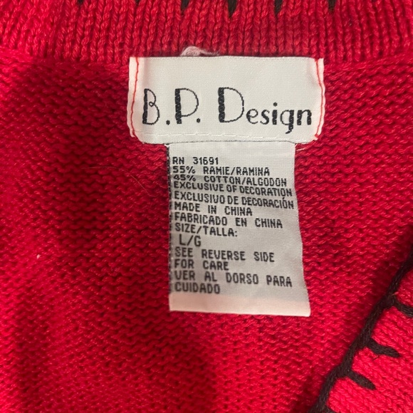 Festive Red Holiday Sweater Vest B.P. Design - Picture 3 of 4